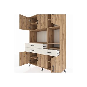 Hyperion Dolap 9 Raflı 3 Çekmeceli 6 Kapaklı 132x44x195 Çam-çam/aytaşı