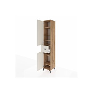 Hyperion Dolap 6 Raflı Tek Çekmeceli 2 Kapaklı 44x44x243 Çam-aytaşı