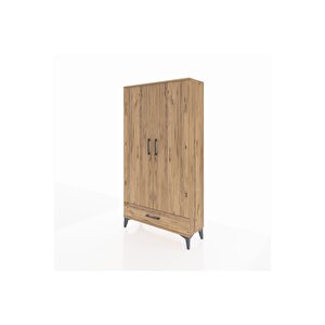 Arges Dolap 4 Raflı Tek Çekmeceli 2 Kapaklı 88x30x163 Çam-çam