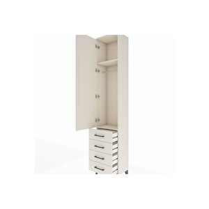 Arges Dolap 2 Raflı 4 Çekmeceli Tek Askılı 44x30x221 Aytaşı-aytaşı
