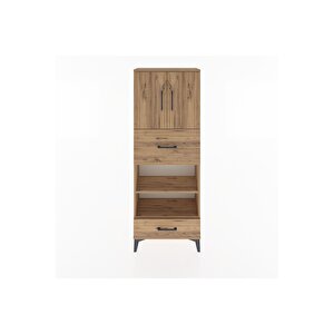 Arges Dolap 4 Raflı 2 Çekmeceli 2 Kapaklı 60x30x163 Çam-çam