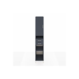 Hyperion Dolap 5 Raflı 2 Çekmeceli Tek Kapaklı 44x44x243 Antrasit-antrasit