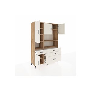 Hyperion Gardrop 9 Raflı 4 Çekmeceli 4 Kapaklı 132x44x195 Çam-aytaşı