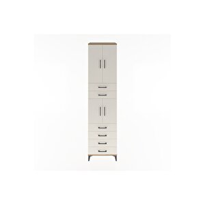 Hyperion Dolap 3 Raflı 6 Çekmeceli 4 Kapaklı 60x44x243 Çam-aytaşı