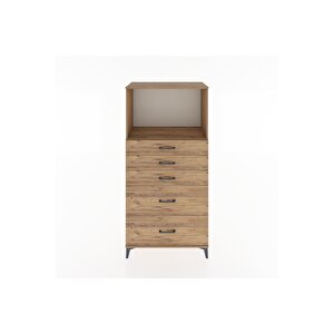 Hyperion Dolap Tek Raflı 5 Çekmeceli 88x44x182 Çam-çam