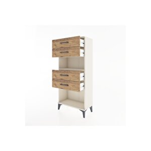 Hyperion Dolap Tek Raflı 4 Çekmeceli 60x44x134 Aytaşı-çam