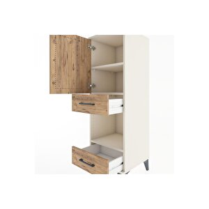Hyperion Dolap 3 Raflı 2 Çekmeceli Tek Kapaklı 44x44x134 Aytaşı-çam