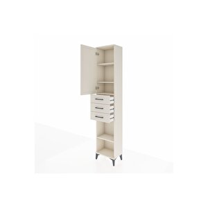 Arges Dolap 4 Raflı 3 Çekmeceli Tek Kapaklı 44x30x221 Aytaşı-aytaşı