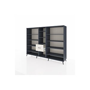 Hyperion Dolap 11 Raflı 3 Çekmeceli  220x44x163 Antrasit-antrasit/aytaşı