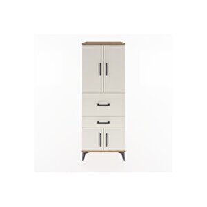 Hyperion Dolap 3 Raflı 2 Çekmeceli 4 Kapaklı 60x44x163 Çam-aytaşı