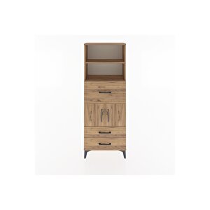 Arges Dolap 3 Raflı 3 Çekmeceli 2 Kapaklı 60x30x163 Çam-çam