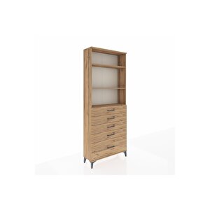 Arges Dolap 3 Raflı 5 Çekmeceli 88x30x221 Çam-çam