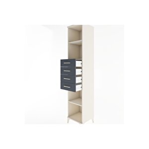 Hyperion Dolap 3 Raflı 4 Çekmeceli 44x44x221 Aytaşı-antrasit