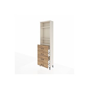 Arges Dolap 3 Raflı 4 Çekmeceli 60x30x221 Aytaşı-çam