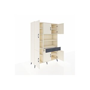 Hyperion Dolap 10 Raflı Tek Çekmeceli 6 Kapaklı 132x44x195 Aytaşı-aytaşı/antrasit