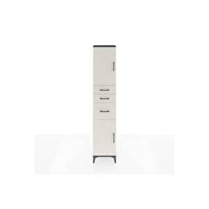 Arges Dolap 3 Raflı 3 Çekmeceli 2 Kapaklı 44x30x221 Antrasit-aytaşı