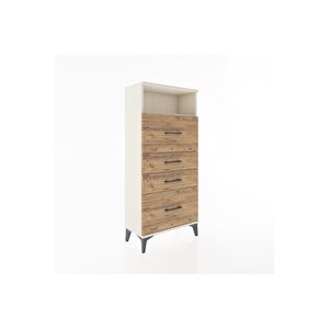 Hyperion Dolap Tek Raflı 4 Çekmeceli 60x44x134 Aytaşı-çam