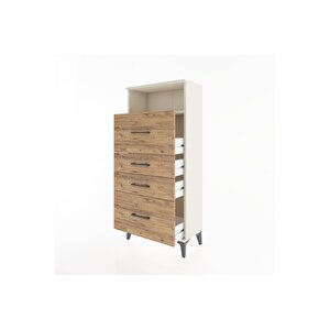 Hyperion Dolap Tek Raflı 4 Çekmeceli 60x44x134 Aytaşı-çam