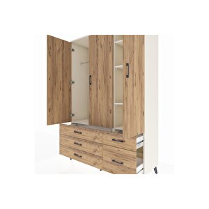 Hyperion Gardrop 5 Raflı 5 Çekmeceli Tek Askılı 132x44x195 Aytaşı-çam