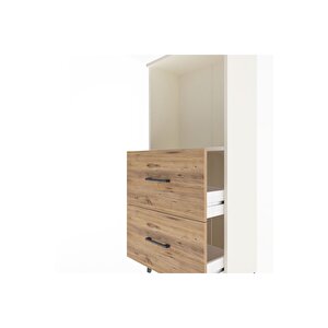 Arges Dolap Tek Raflı 2 Çekmeceli 60x30x134 Aytaşı-çam