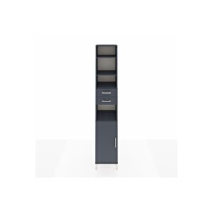 Hyperion Dolap 5 Raflı 2 Çekmeceli Tek Kapaklı 44x44x243 Antrasit-antrasit