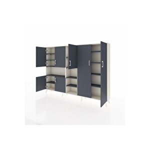 Arges Dolap 13 Raflı 7 Kapaklı 220x30x163 Aytaşı-antrasit