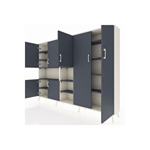 Arges Dolap 13 Raflı 7 Kapaklı 220x30x163 Aytaşı-antrasit