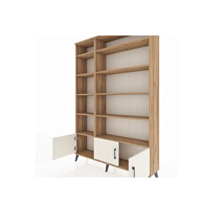 Arges Dolap 10 Raflı 3 Kapaklı 132x30x195 Çam-aytaşı/çam