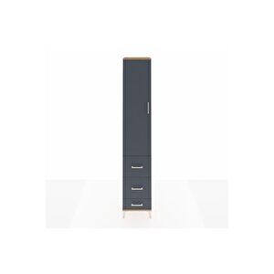 Hyperion Dolap 2 Raflı 3 Çekmeceli Tek Askılı 44x44x243 Çam-antrasit