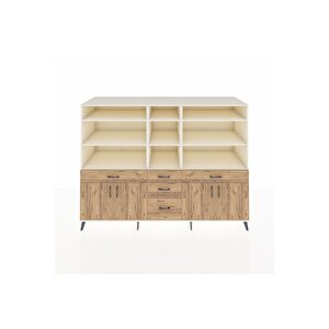 Kronos Dolap 11 Raflı 5 Çekmeceli 4 Kapaklı 220x59x163 Aytaşı-çam