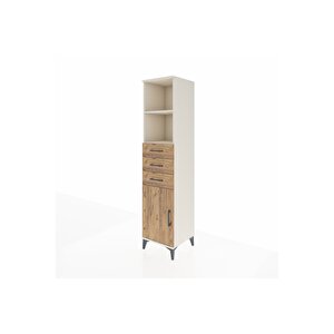 Hyperion Dolap 3 Raflı 3 Çekmeceli Tek Kapaklı 44x44x195 Aytaşı-çam