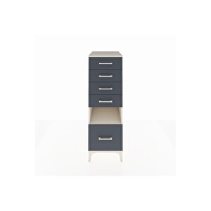 Kronos Dolap Tek Raflı 5 Çekmeceli 44x59x134 Aytaşı-antrasit