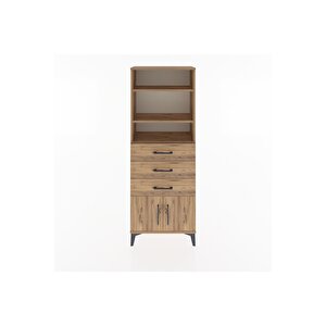 Arges Dolap 3 Raflı 3 Çekmeceli 2 Kapaklı 60x30x163 Çam-çam