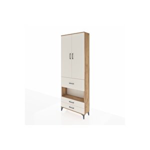 Arges Dolap 5 Raflı 3 Çekmeceli 2 Kapaklı 88x30x243 Çam-aytaşı