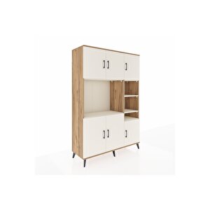 Hyperion Gardrop 10 Raflı 6 Kapaklı 132x44x195 Çam-aytaşı