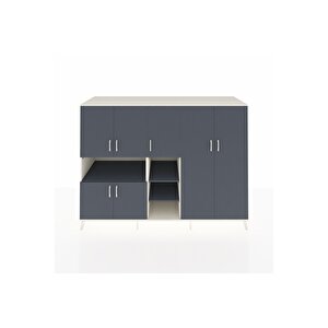 Kronos Dolap 13 Raflı 7 Kapaklı 220x59x163 Aytaşı-antrasit