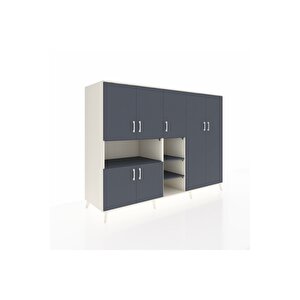 Kronos Dolap 13 Raflı 7 Kapaklı 220x59x163 Aytaşı-antrasit