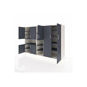 Kronos Dolap 13 Raflı 7 Kapaklı 220x59x163 Aytaşı-antrasit