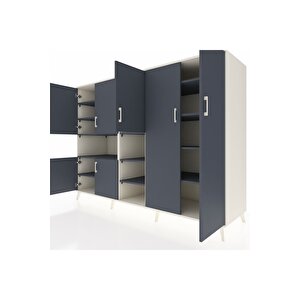 Kronos Dolap 13 Raflı 7 Kapaklı 220x59x163 Aytaşı-antrasit