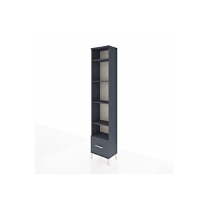 Arges Dolap 5 Raflı Tek Çekmeceli 44x30x221 Antrasit-antrasit