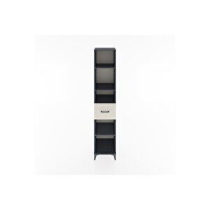 Hyperion Dolap 4 Raflı Tek Çekmeceli 44x44x221 Antrasit-aytaşı