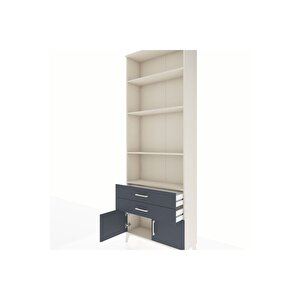 Arges Dolap 4 Raflı 2 Çekmeceli 2 Kapaklı 88x30x243 Aytaşı-antrasit