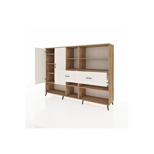 Hyperion Dolap 10 Raflı 2 Çekmeceli 2 Kapaklı 220x44x163 Çam-aytaşı