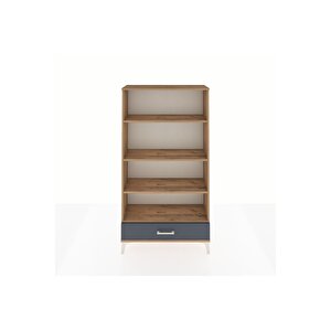 Arges Dolap 4 Raflı Tek Çekmeceli 88x30x163 Çam-antrasit