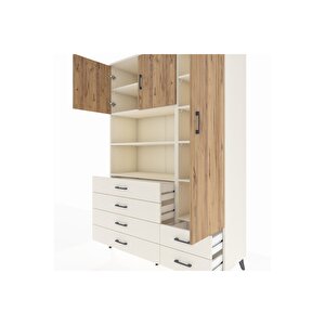 Hyperion Dolap 9 Raflı 6 Çekmeceli 3 Kapaklı 132x44x195 Aytaşı-çam/aytaşı
