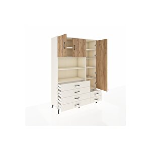 Hyperion Dolap 9 Raflı 6 Çekmeceli 3 Kapaklı 132x44x195 Aytaşı-çam/aytaşı