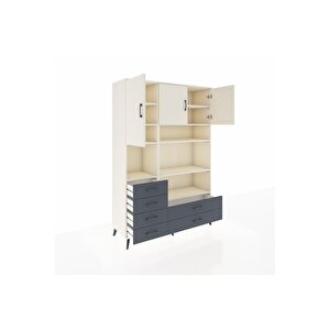 Hyperion Dolap 9 Raflı 6 Çekmeceli 3 Kapaklı 132x44x195 Aytaşı-aytaşı/antrasit