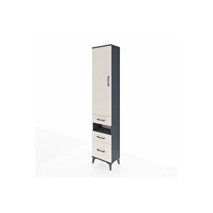 Arges Dolap 3 Raflı 3 Çekmeceli Tek Askılı 44x30x221 Antrasit-aytaşı
