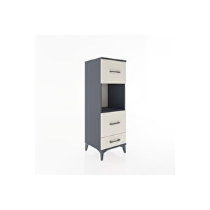 Hyperion Dolap Tek Raflı 3 Çekmeceli 44x44x134 Antrasit-aytaşı
