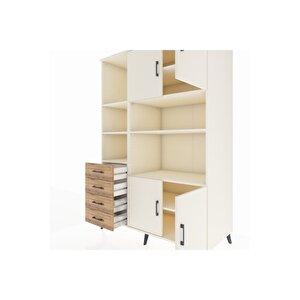 Kronos Dolap 8 Raflı 4 Çekmeceli 4 Kapaklı 132x59x195 Aytaşı-aytaşı/çam